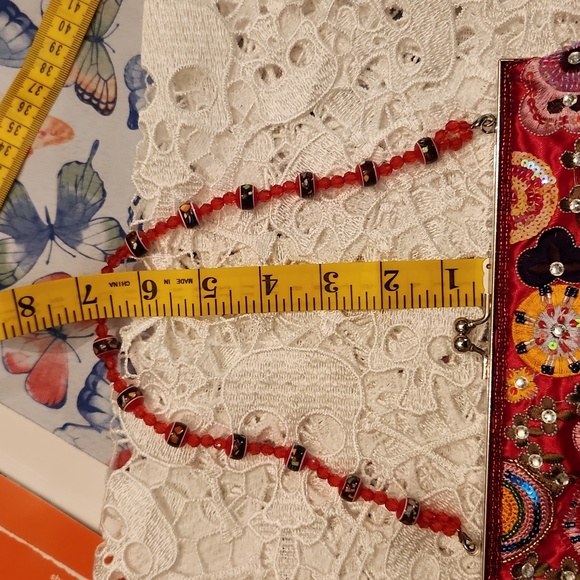 Beaded purse red and multi color - Picture 6 of 10